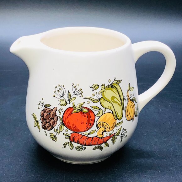 Vintage 70s McCoy USA Pottery Spice Delight Creamer, Spice of Life Vegetables - Picture 8 of 10